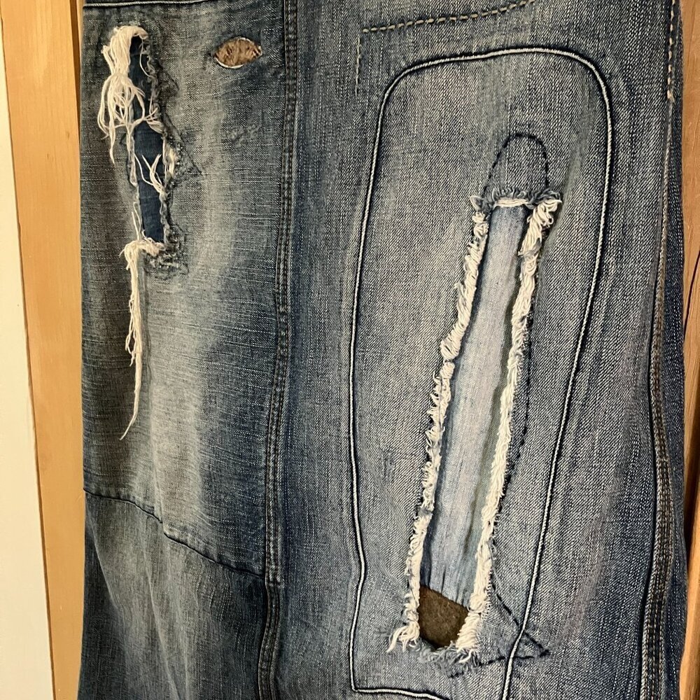 Ralph Lauren Rugby Womens Skull & Crossbones Patchwork Skirt Size 26 Blue AN EXC - Picture 6 of 12